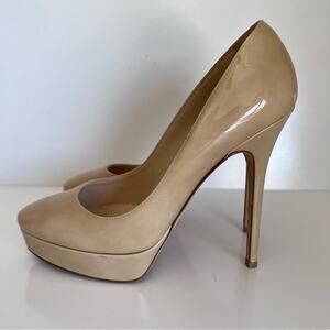 Jimmy Choo Cosmic Nude Patent Leather Heels